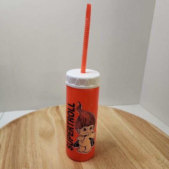 90s SuperTroll Drinking Cup – Straw Lid Tumbler, Collector’s Item - Picture 1 of 5